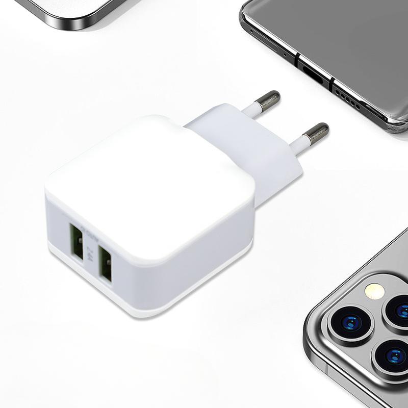 Двухпортовое USB5V2.4A зарядное устройство типа для мобильного телефона с быстрой зарядкой, европейской и американской спецификации, головка зарядного устройства с несколькими интерфейсами