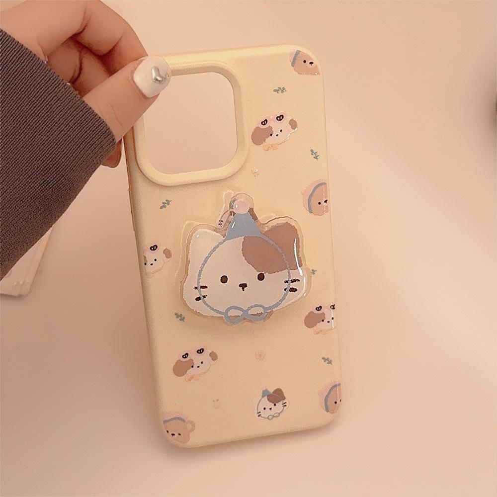 Чехол для iPhone 16 15 14 promax совместим и подходит для iPhone 13 12 promax Sticky Cartoon Stand
