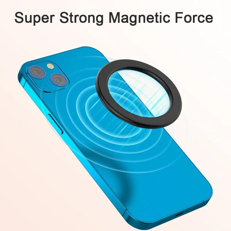 Круглое Сильное Магнитное Кольцо Настенное для Magsafe iPhone 14 15 Pro Max Samsung Xiaomi Портативное Мощное Магнитное Автомобильное Крепление Универсальное