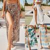 Leopard Print Chiffon Beach Wrap Skirt & Blouse for Women