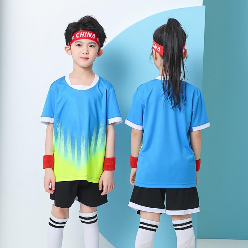 Kids Soccer Jersey Set Boys Short Sleeve Football Uniform Training Match Sportswear Children
