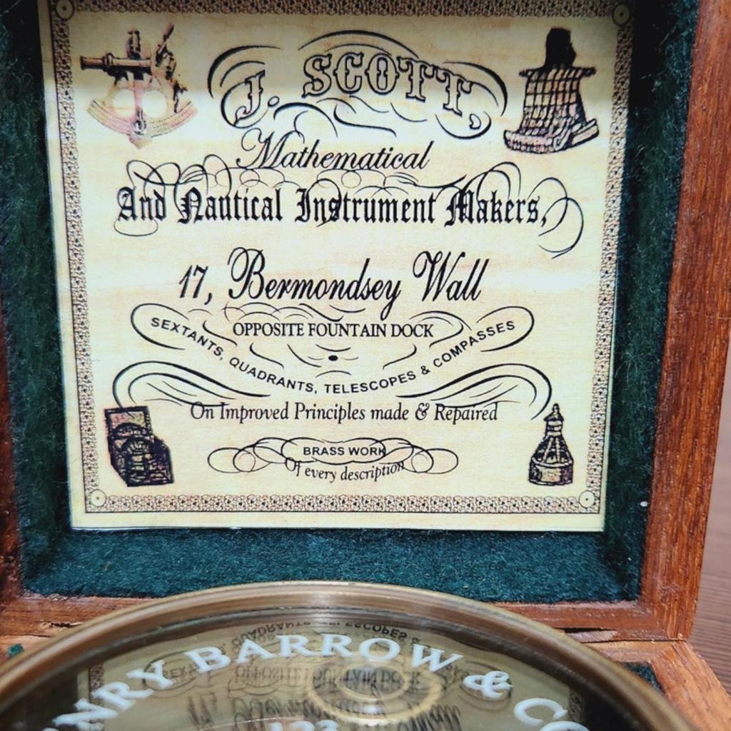 Maritime Brass Sextant Vintage Nautical British Army Pocket Box Sextant with Personalized Wood Box by Henry Barrow & Co London