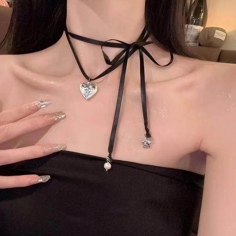 Розовая лента ремешок Love ожерелье чокер Pure Desire девичья ключица цепочка шея балетные аксессуары лето