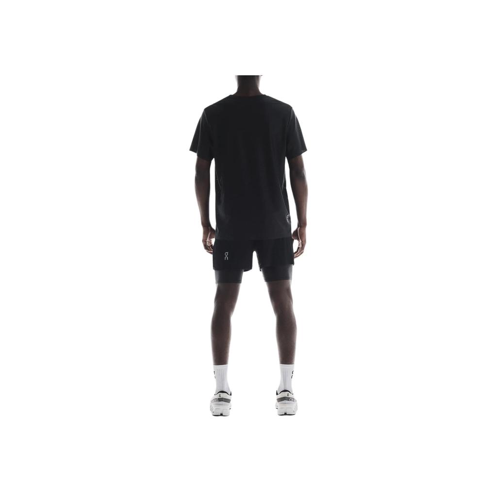 On Pace Simple Comfortable Running Lace-Up Three-Quarter Casual Shorts Men Shorts Black 1MF10810553