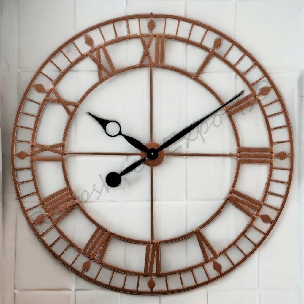 Часы Ручной Работы Очень Большие Аналоговые Настенные Часы / Цвет Меди / 36 Дюймов (90 СМ)