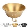 Camping Cup Backpacking Bowl Cup Stainless Steel with Hook Shape Handle for Outdoor Travel Picnic