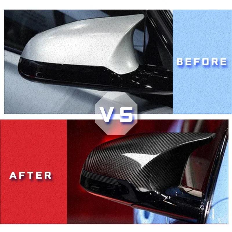 High Quality Mirror Cover Real Carbon Fiber Side Mirror Cover Cap Trim For BMW M2 E87 18-21, M3 F80 M4 F82 14-20 Left Hand Drive