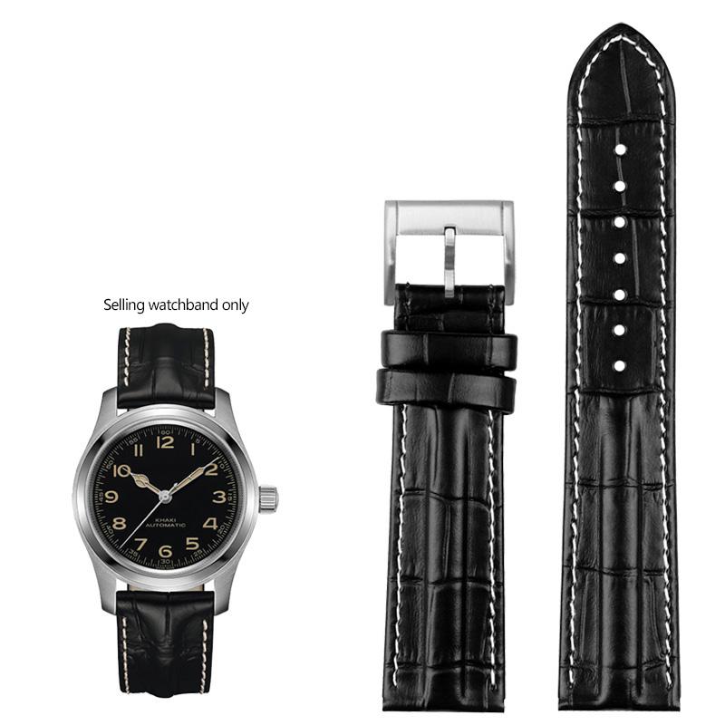 Ремешок для часов из натуральной кожи для Hamilton Khaki Field Jazz H70605731/H32705521 Мужской ремешок для часов из воловьей кожи Браслет 20 мм 22 мм