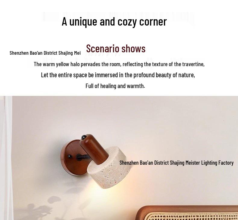 Ретро японский настенный светильник Ваби-Саби из желтого камня с выключателем на шнурке для спальни или дома для проживания