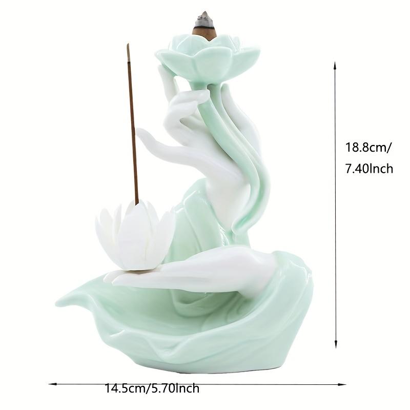 Держатель курильницы с обратным потоком лотоса, рука Будды, печь для ароматерапии, украшения для курильницы, большой цветок Будды, курильница из сандалового дерева