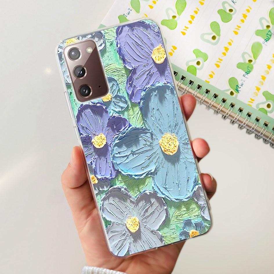 Чехол для Samsung Note 20 5G SM-N981B Популярный Цветок Тонкий Мягкий Силиконовый Чехол для Телефона для Samsung Galaxy Note20 Ultra 5G Funda Capa