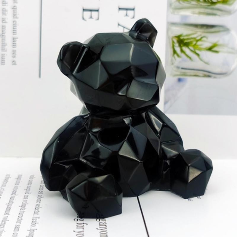 Рукоделие Мыло Гипс Свеча Смола Форма для литья 3D Ручная работа Геометрическая форма медведя Сделай сам Автомобильная ароматерапия Силиконовая форма