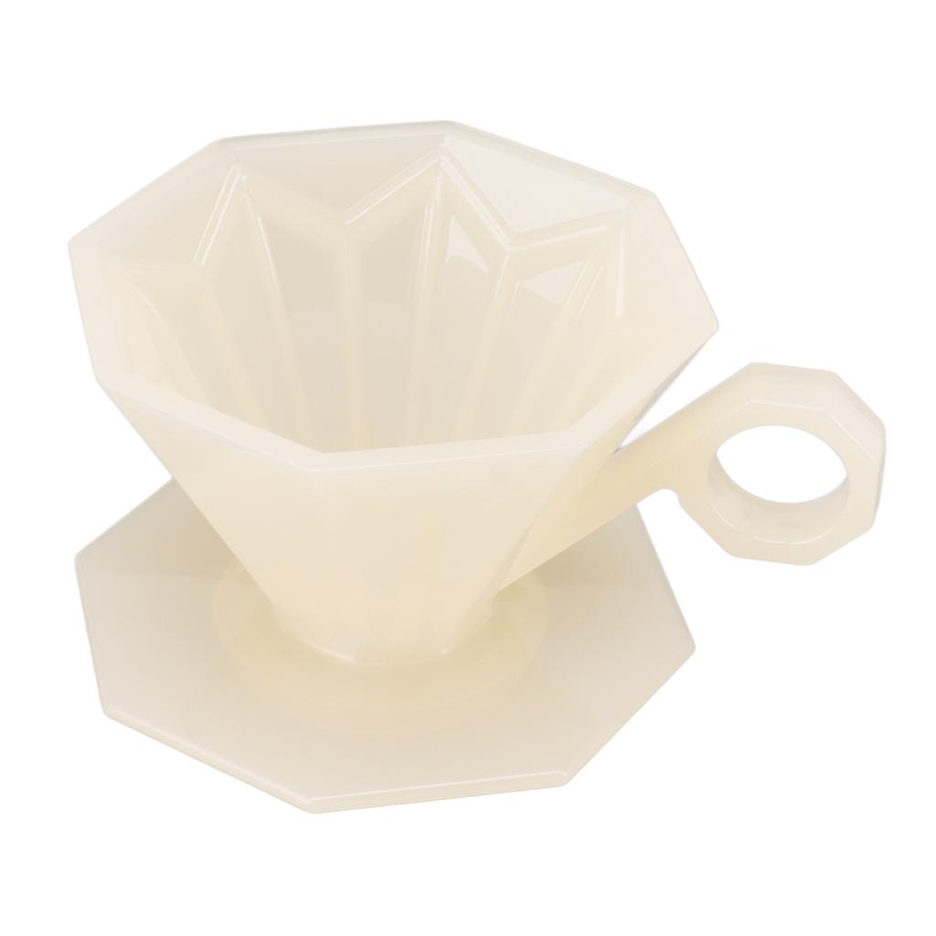 Coffee Filter Cup Resin Paperless Reusable Octagonal Pour Over Coffee Maker Filter Cone with Handle