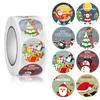 Merry Christmas Decorative Stickers Gift Wrap Box Xmas Tags 500pcs Animals Snowman Trees 1 Roll