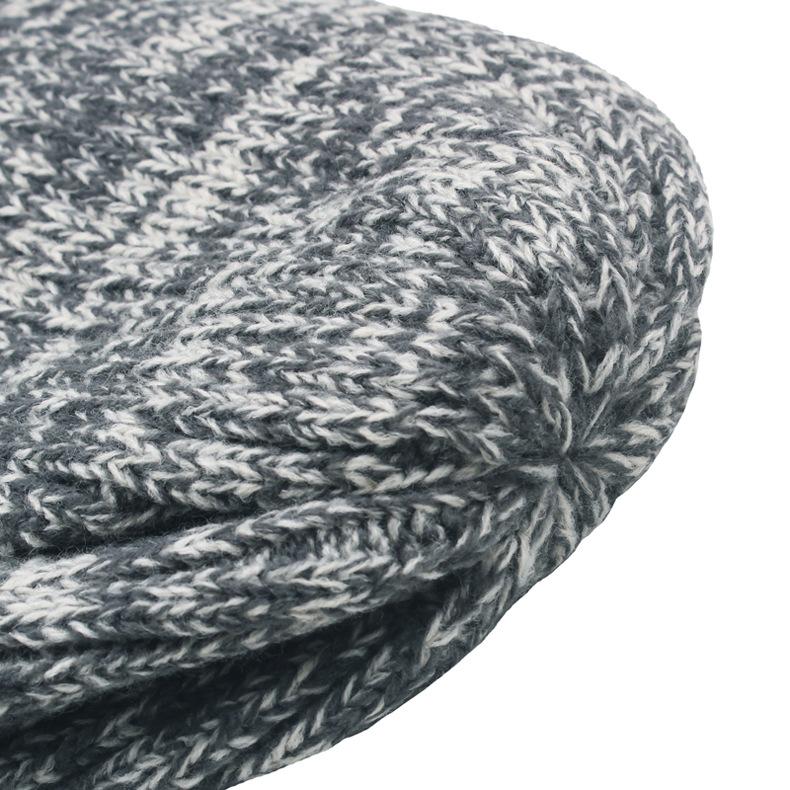 Шерстяная шапка, женская зимняя вязаная бархатная толстая теплая ветрозащитная шапка, мужские шапочки Skullies, лыжная кепка