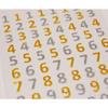 63 Number Stickers - Gold and Silver Glitter - 0.7 Cm