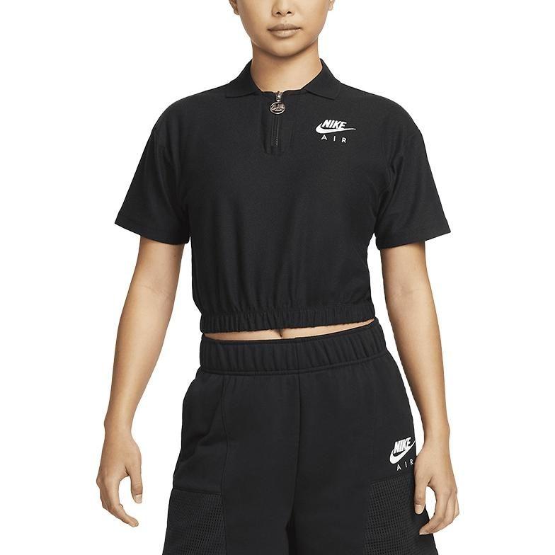 Nike Женские рубашки-поло Черный воротник-поло Умеренно приталенный силуэт dm6465-010