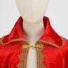 Christmas Velvet Cape Set Red Cloak Scepter Crown Rose Costume Accessory Kids Prince Dress Up Outfit for Cosplay Party