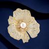 Брошь из цельного бриллианта и циркона для женщин, высококлассный жемчужный цветок, темпераментный корсаж, универсальная одежда, булавка, аксессуары