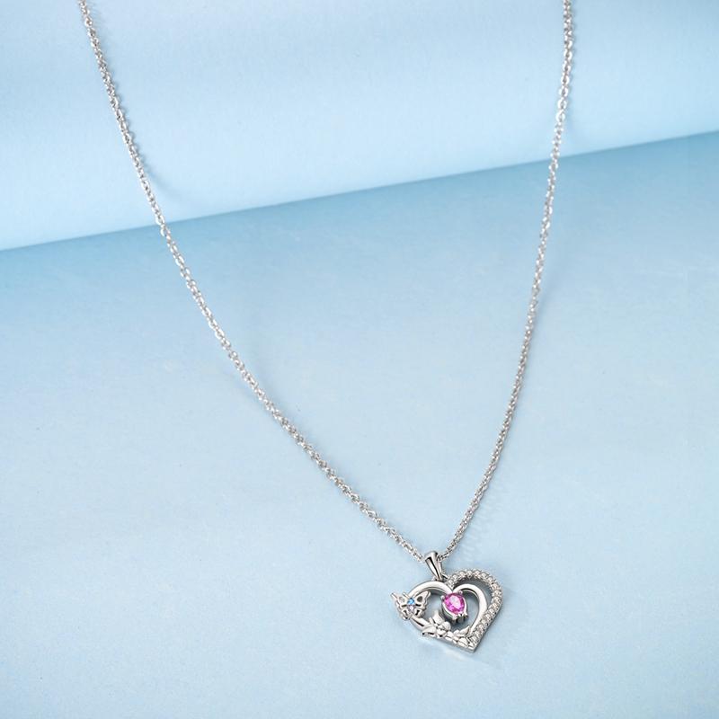 S925 Necklace For Women Silver Blue Crystal Shell Pearl Pendant Necklace Fine Anniversary Birthday All-match Jewelry Gifts