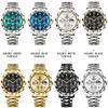 Luxury Quartz Men Watch Date Waterproof Chronograph Luminous Stainless Steel Wristwatch Fashion Business Man Watches