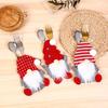 3Pcs Christmas Tableware Holder Festive Faceless Gnome Cutlery Bag for Fork Knife Christmas Kitchen Dining Table Decor