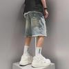 Men's American Retro Distressed Mid-Length Ripped Denim Shorts for Summer