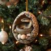 Yousheng Christmas Ornament Acrylic Animal Egg Tree Pendant 2D Chicken Duck Turtle Eggshell Farm Decorations Holiday Gift for Family Friends