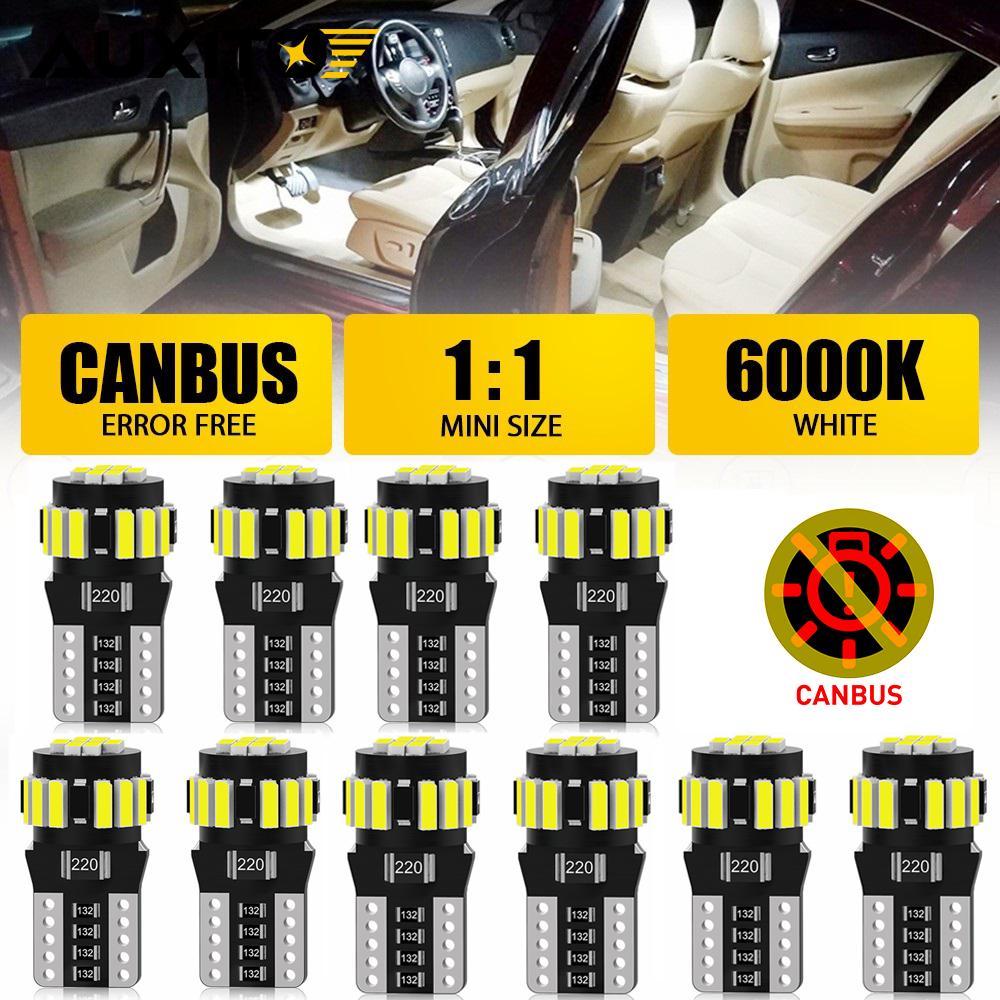 AUXITO 10/8/6/4/2Pcs Canbus T10 W5W 194 501 Led No Error 5W5 Car Interior Light SMD 4014 Chip Pure White Instrument Lights Bulb 3