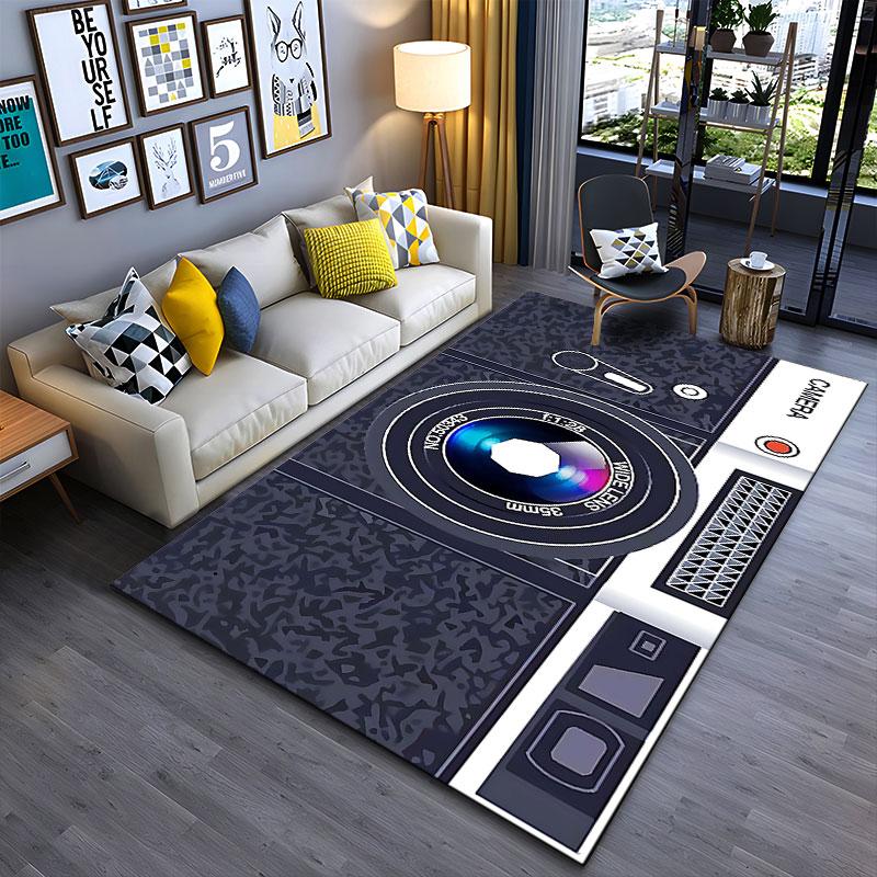 Camera Design Retro Style suitable as a non-slip mat for the living room or bedroom sofa