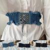Denim Wide Belts Wild Skirt Elastic Waistband Vintage Elastic Waist Belt  Ladies