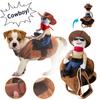 Костюм для питомца, костюм для собаки, костюм для Хэллоуина, комплект для домашнего животного, ковбойский стиль всадника, с куклой и шляпой, для собаки, кошки, забавная одежда, костюм для домашнего животного