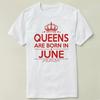 Футболка унисекс с короткими рукавами на день рождения Queens Born In June