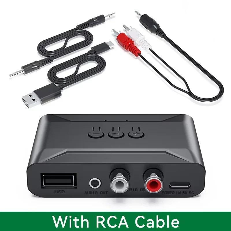 Bluetooth 5.4 Аудиоприемник Беспроводной U-диск RCA 3,5 мм AUX USB Стерео Музыкальный Адаптер с Микрофоном Для Автокомплекта Усилителя Проводной Колонки