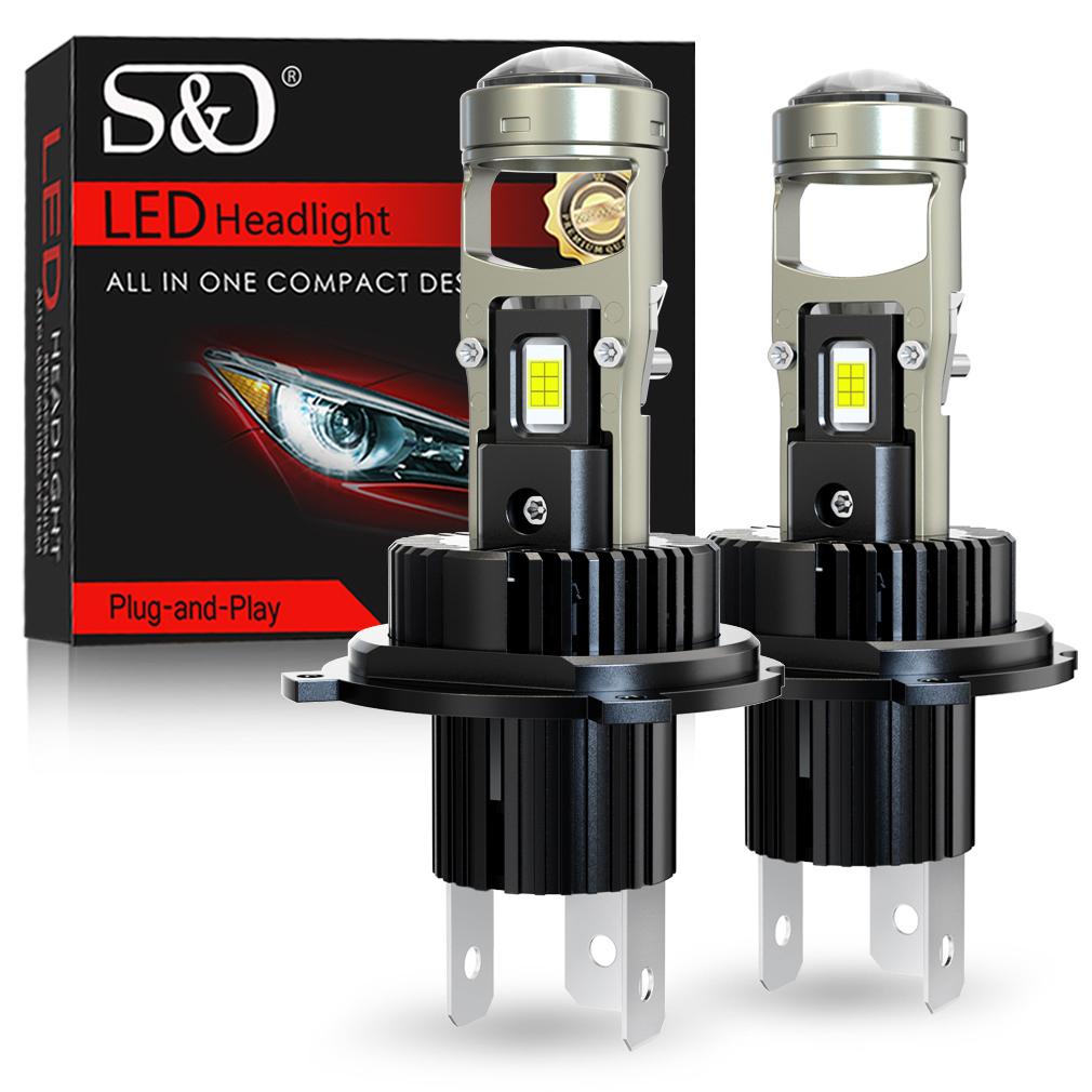 2Pcs H7 Bi Led Projector Car Headlight Bulbs 1:1 Wireless H4 LED H11 H8 9005 HB3 9006 HB4 Lens 60000Lm 80W Plug&Play Mini Auto Lamp 6500K 12V LHD