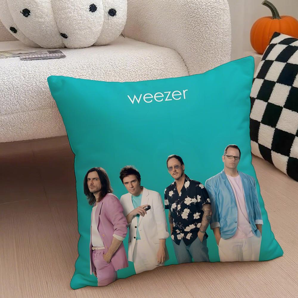 Casual daily music band style WWeezers Cushion Cover Linen Pillow Case Soft Breathable Protective Couch Room Decoration