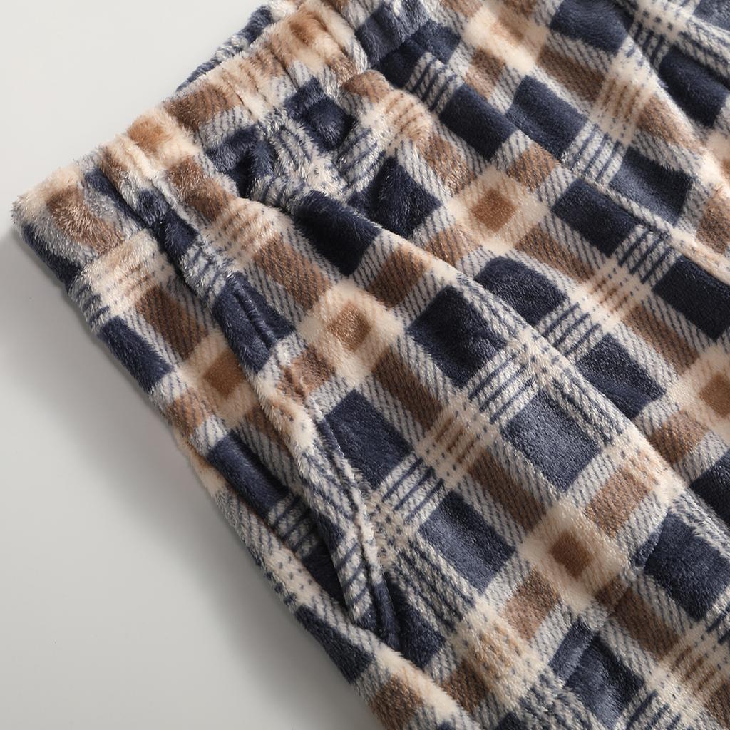 Женские пижамные брюки плюшевые штаны для сна мягкие пижамные брюки с эластичной талией узорчатые брюки с 2 карманами