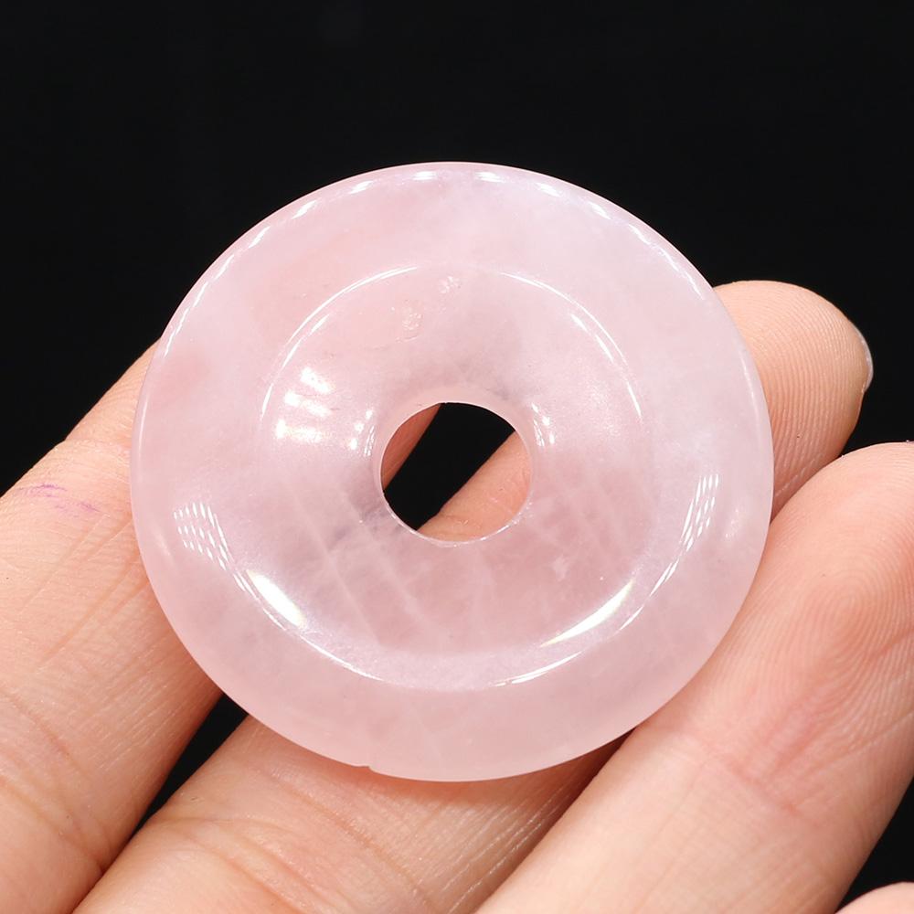 35x35 мм натуральный камень бусины с большими отверстиями круглый кристалл розовый кварц агат лазурит опал белая бирюза свободные бусины для изготовления ювелирных изделий DIY аксессуары