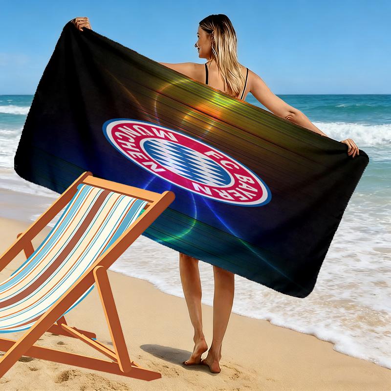Vibrant FC Bayern Munchen Emblem beach towel beach soft Outdoor pool towel seaside Absorbent bath towel Travel and vacation towels Fashion