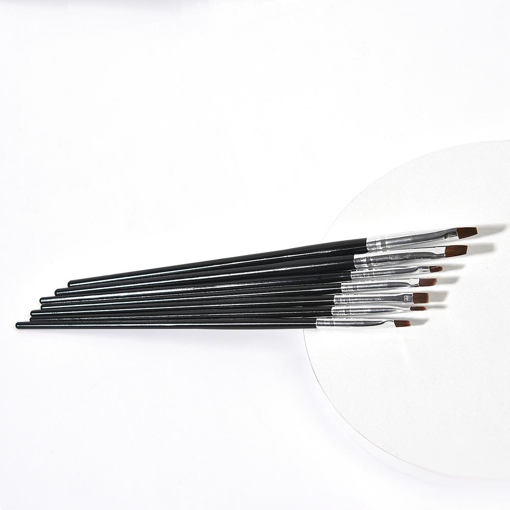 Профессиональные 7 шт. кисти для дизайна ногтей с плоской головкой, УФ-гель-лак, акриловое наращивание ногтей, советы для рисования, резьбы, маникюрные инструменты