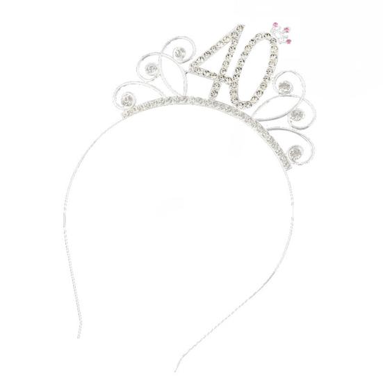 16/18/21/30/40/50/60/80 Birthday Party Tiara Crown Headband Hair Loop Decoration