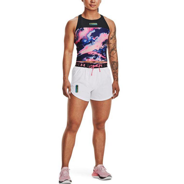 Under Armour Шорты женские с логотипом, с высокой посадкой, прямого кроя, белые 1373446-100