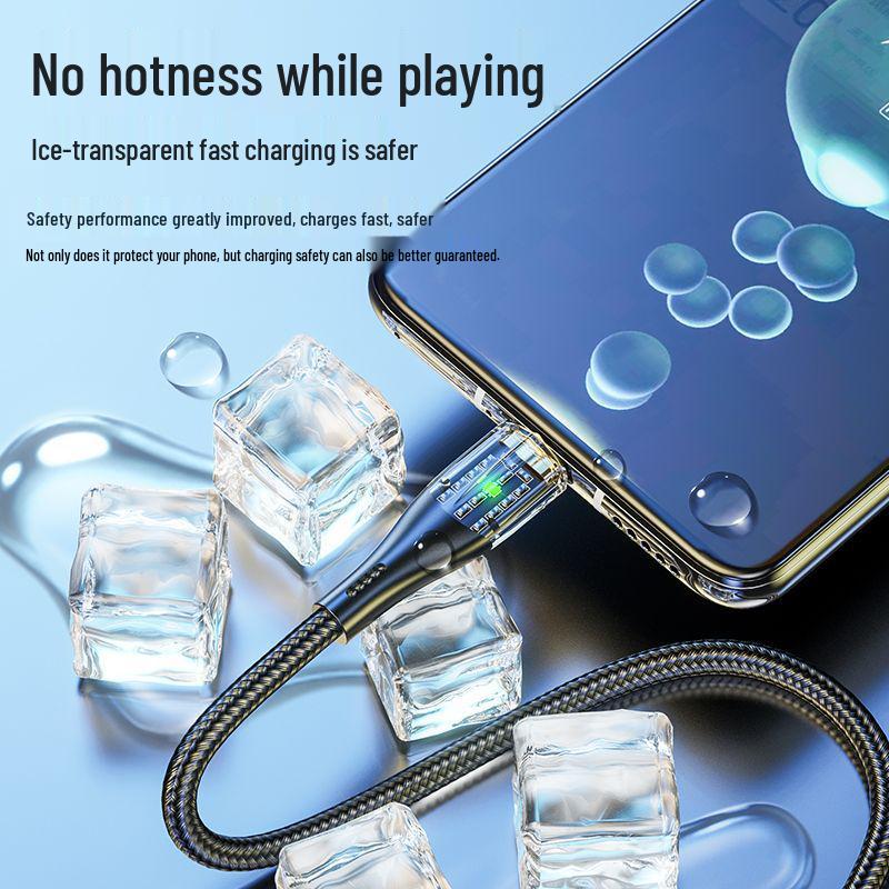 Прозрачный сверхбыстрый двойной Type-C PD кабель для зарядки 120 Вт, совместимый с Apple 15 и Huawei