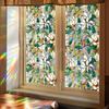 Flower Window Privacy Film Double-sided Stained Glass Rainbow Window Film Sun Blocking Static Covering Cling Sticker PVC Window Door Decorative