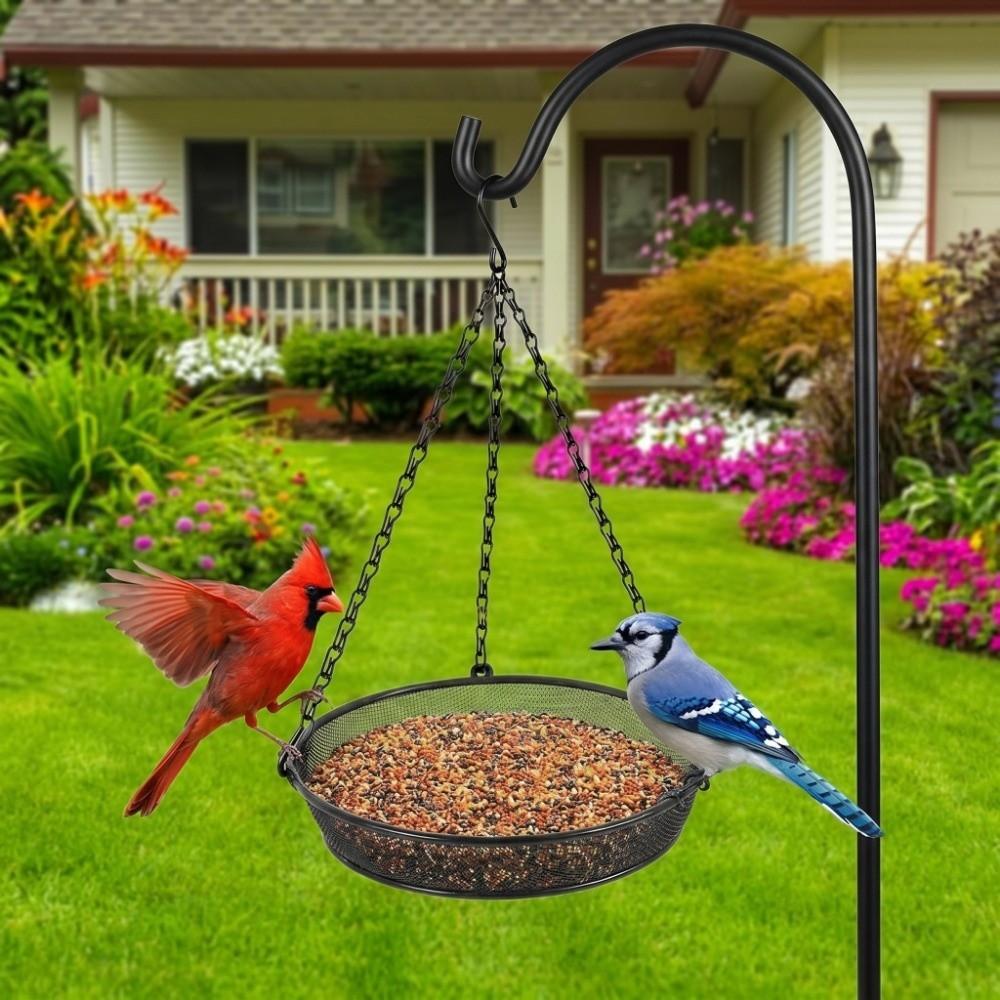 Metal Mesh Hanging Bird Feeder Sturdy Outdoor Bird Feeder Hummingbird Bird Feeder Tray Balcony
