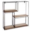 Étagère murale carrée en bois &amp; métal x 4 Atmosphera
