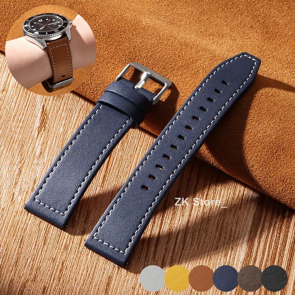 Кожаный ремешок 22 мм 20 мм для HUAWEI WATCH GT 5 4 46 мм WATCH 4 Pro GT 3 GT2 Pro 42 мм Bud Band Ремешок для часов Мягкий сменный ремешок на запястье