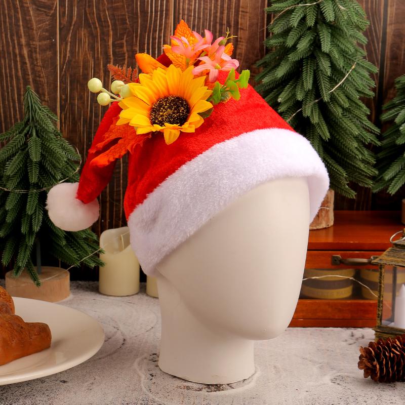 Красная шапка Санты Рождественские украшения Шапка для вечеринки Санта-Клауса Теплая и удобная взрослая рождественская шапка оптом