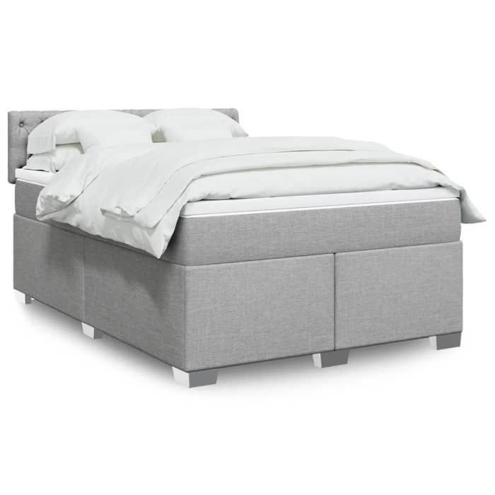 Maison Exclusive - Sommier à lattes de lit avec matelas Gris clair 140x190cm Tissu