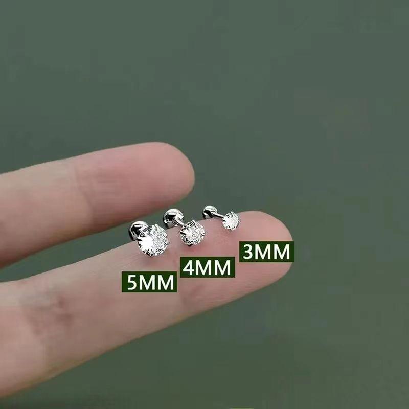 1 пара циркониевых серег для женщин, серьги-гвоздики с ушной костью и хрящом, спиральные серьги-гвоздики